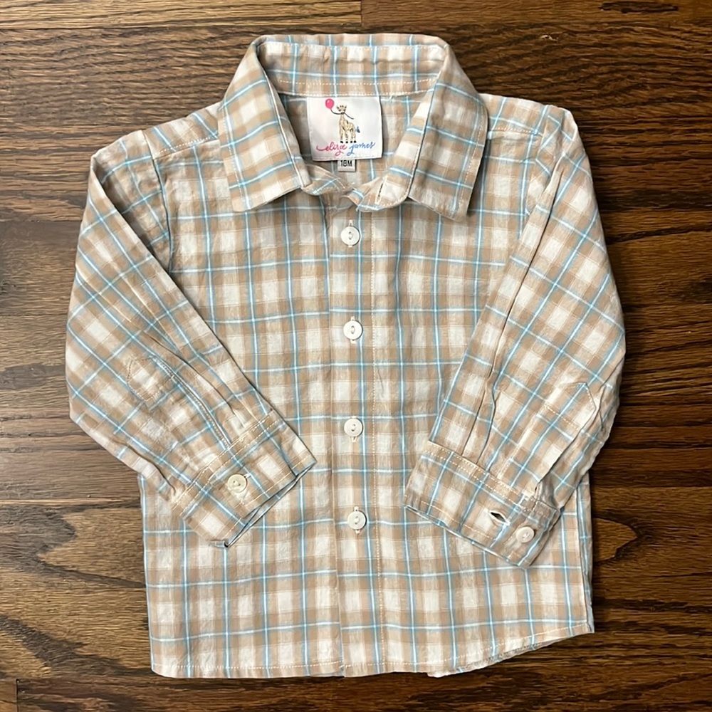 NWOT Eliza James Plaid Button Up Top